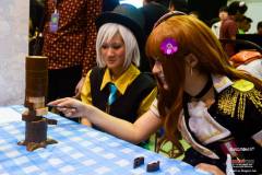 Cosplayer Onnies from Thailand spend some time at table top gaming corner